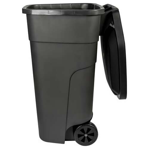  Контейнер 110 литров для мусора, с крышкой, на колесах, 84х54х58 см, пластиковый, plast team, рт9957 | Баки для мусора