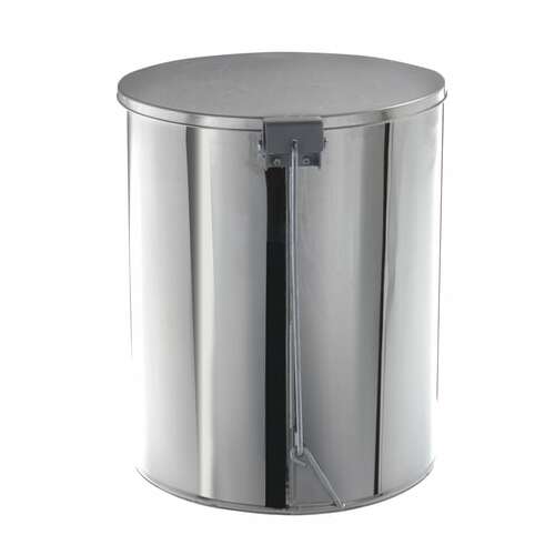  Ведро для мусора с педалью, усиленное, титан, 15 литров, нержавеющая сталь, хром | Контейнеры и ведра для мусора