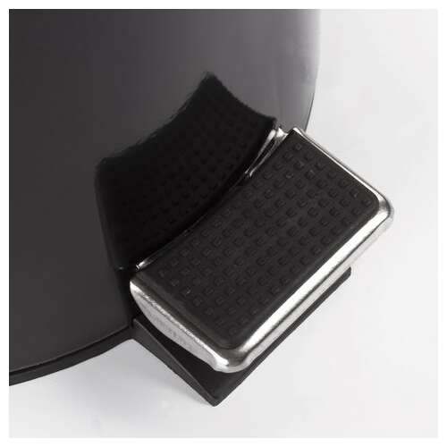  Ведро-контейнер для мусора (урна) с педалью laima "classic", 5 л, черное, глянцевое, металл, со съемным внутренним ведром, 604943 | Контейнеры и ведра для мусора