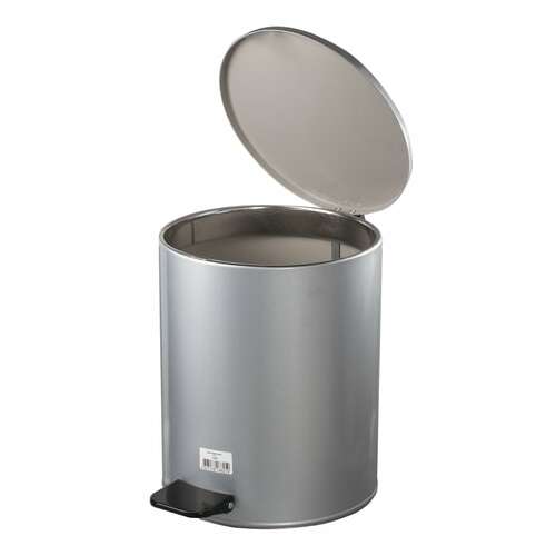  Ведро для мусора с педалью, усиленное, титан, 15 литров, серое, оцинкованная сталь | Контейнеры и ведра для мусора