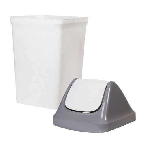  Ведро-контейнер 50 л, с крышкой (качающейся), для мусора, "свинг", 74х40х35 см, серое, idea, м2464 | Контейнеры и ведра для мусора