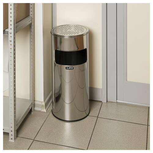  Урна с пепельницей 27 литров, 600х250 мм, нержавеющая сталь, зеркальная, laima professional, 606299 | Урны-пепельницы