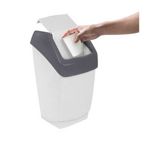  Ведро-контейнер 25 л, с крышкой (качающейся), для мусора, "хапс", 55х30х28 см, серое, idea, м 2472 | Контейнеры и ведра для мусора