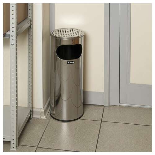  Урна с пепельницей 18 литров, 580х210 мм, нержавеющая сталь, зеркальная, laima professional, 606297 | Урны-пепельницы