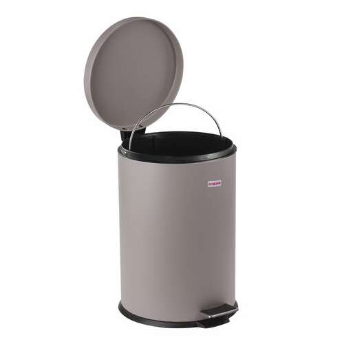  Ведро-контейнер для мусора (урна) с педалью laima "classic", 20 л, серое, матовое, металл, со съемным внутренним ведром, 604946 | Контейнеры и ведра для мусора