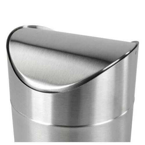  Урна для мусора 1,2 л laima настольная, с качающейся крышкой, d 12х16,5 см, нержавеющая сталь, матовая, 601618 | Контейнеры и ведра для мусора