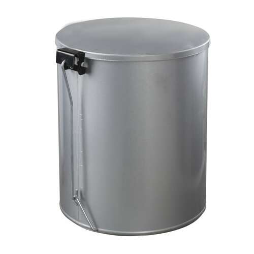  Ведро для мусора с педалью, усиленное, титан, 15 литров, серое, оцинкованная сталь | Контейнеры и ведра для мусора