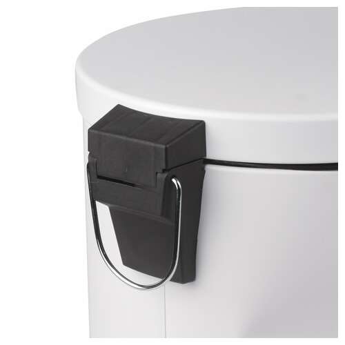  Ведро-контейнер для мусора (урна) с педалью laima "classic", 12 л, белое, глянцевое, металл, со съемным внутренним ведром, 604948 | Контейнеры и ведра для мусора