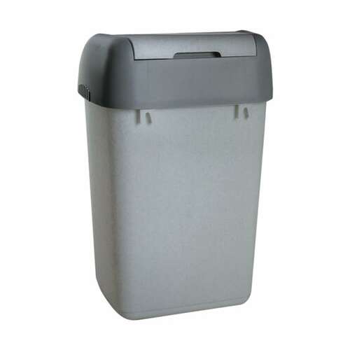 Ведро-контейнер 14 л с качающейся крышкой, для мусора, подвесное, 42х27х21 см, серый/графит, 327, 433270065 | Контейнеры и ведра для мусора