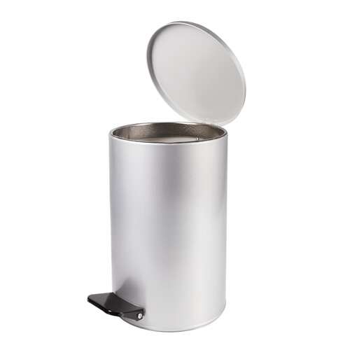  Ведро для мусора с педалью, усиленное, титан, 10 литров, серое, оцинкованная сталь | Контейнеры и ведра для мусора