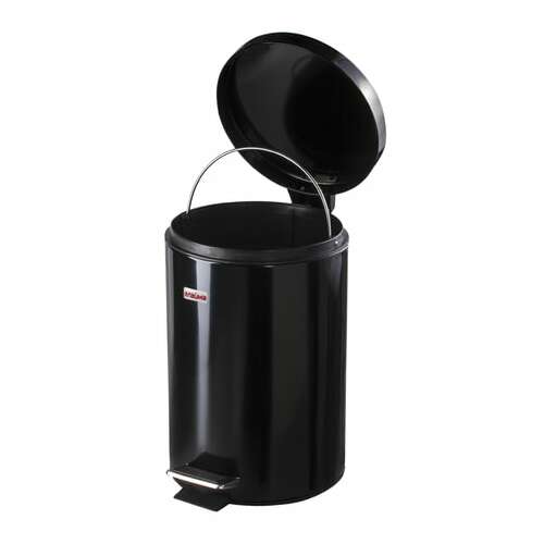 Ведро-контейнер для мусора (урна) с педалью laima "classic", 12 л, черное, глянцевое, металл, со съемным внутренним ведром, 602850  Ведро-контейнер для мусора (урна) с педалью laima "classic", 12 л, черное, глянцевое, металл, со съемным внутренним ведром, 602850 | Контейнеры и ведра для мусора
