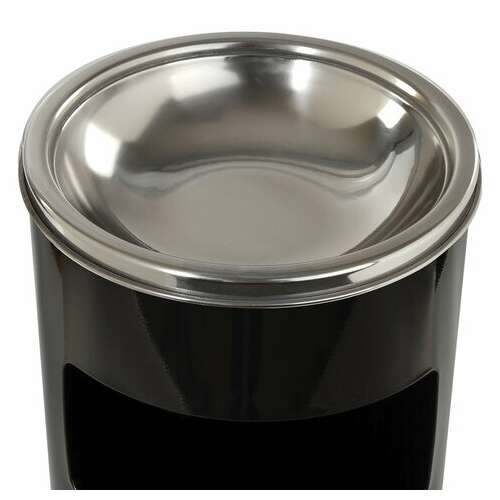  Урна с пепельницей 27 литров, 600х250 мм, нержавеющая сталь, черная, laima professional, 606300 | Урны-пепельницы