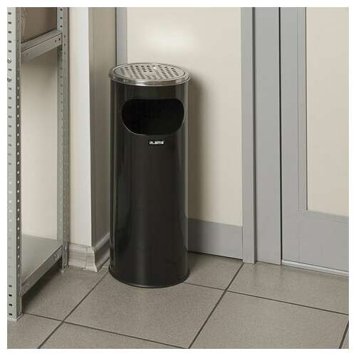  Урна с пепельницей 18 литров, 580х210 мм, нержавеющая сталь, черная, laima professional, 606298 | Урны-пепельницы