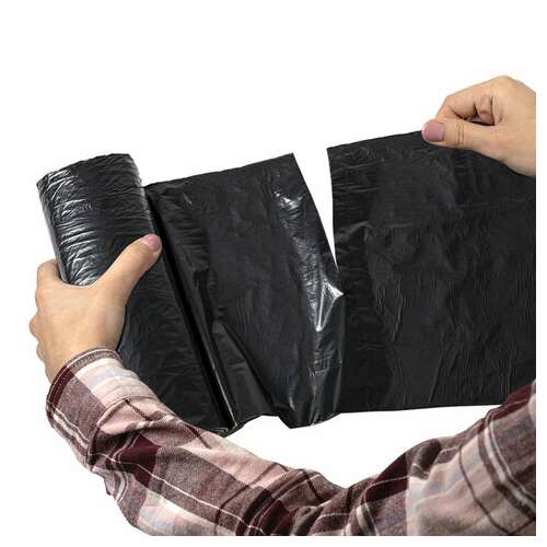  Мешки для мусора 160-190 л черные в рулоне 10 шт., пвд 23 мкм, 90х120 см, любаша "эконом плюс", 607681 | Мешки для мусора универсальные