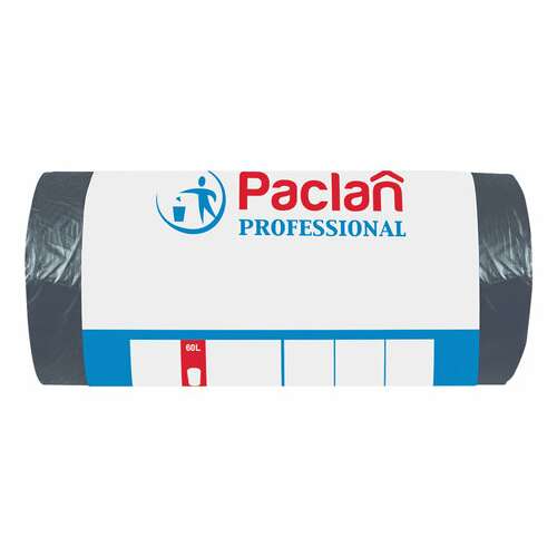  Мешки для мусора 60 л, черные, в рулоне 50 шт., пнд, 6,2 мкм, 60х80 см, paclan "professional", 40401 | Мешки для мусора универсальные