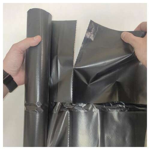  Мешки для мусора 180 л, черные, в рулоне 10 шт., пвд, 30 мкм, 80х106 см, эконом, концепция быта "ecoclean", 2647 | Мешки для мусора универсальные