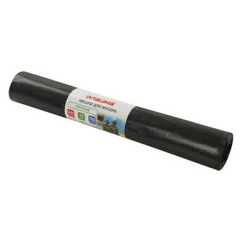  Мешки для мусора 240 л, черные, в рулоне 10 шт., прочные, пвд 50 мкм, 90х140 см, laima, 605337 | Мешки для мусора универсальные
