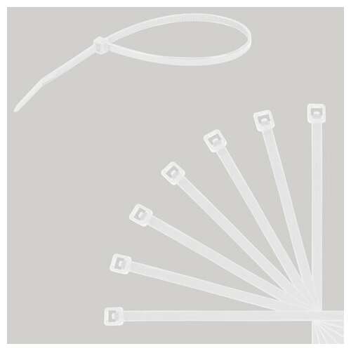  Стяжки (хомуты) нейлоновые сверхпрочные набор 150 шт. (2,5х100/150 мм; 3,6х200 мм), белые, sonnen, 607927 | Хомуты (стяжки)