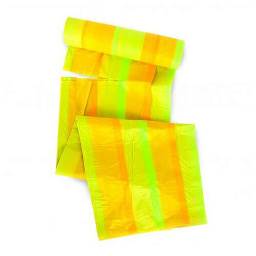  Мешки для мусора с завязками 60 л, в рулоне, 10 шт., псд 22 мкм, 58х68 см, "полосатики", желтый/зеленый, avikomp, 40226 | Мешки для мусора универсальные