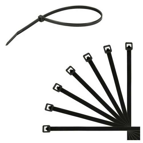  Стяжки (хомуты) нейлоновые сверхпрочные набор 150 шт. (2,5х100/150 мм; 3,6х200 мм), черные, sonnen, 607924 | Хомуты (стяжки)