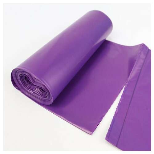  Мешки для мусора 60 л, фиолетовые, в рулоне, 10 шт., пвд 22 мкм, 60х70 см, шоубокс, rubber flex, avikomp, 40387 | Мешки для мусора универсальные