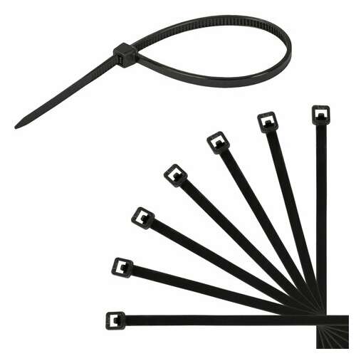  Стяжки (хомуты) нейлоновые сверхпрочные набор 150 шт. (2,5х100/150 мм; 3,6х200 мм), черные, sonnen, 607924 | Хомуты (стяжки)