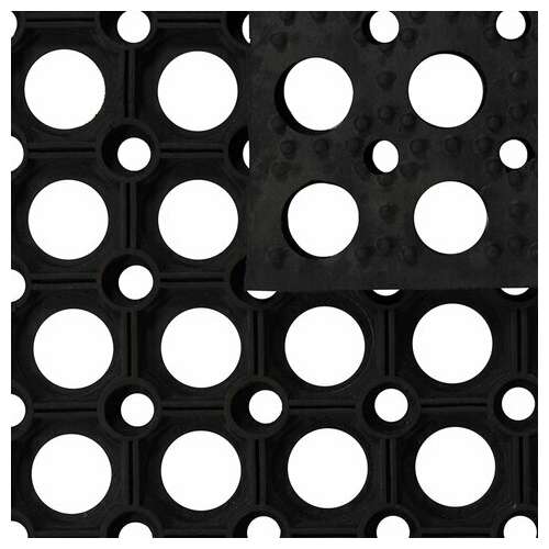  Коврик входной резиновый крупноячеистый грязезащитный 50х100 см, толщина 22 мм, черный, vortex | Коврики входные грязезащитные