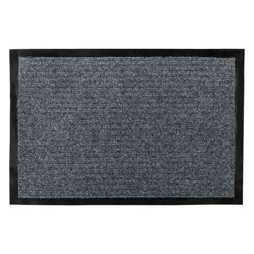 Коврик входной ворсовый влаго-грязезащитный 40х60 см, толщина 7 мм, ребристый, серый, laima, 602861  Коврик входной ворсовый влаго-грязезащитный 40х60 см, толщина 7 мм, ребристый, серый, laima, 602861 | Коврики входные грязезащитные