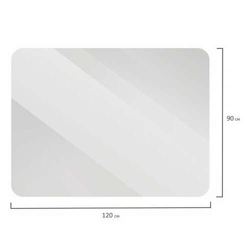  Коврик защитный напольный brabix, поликарбонат, 90х120 см, глянец, толщина 0,8 мм, рулон в коробе, 608711, 1008091200 | Защитные покрытия