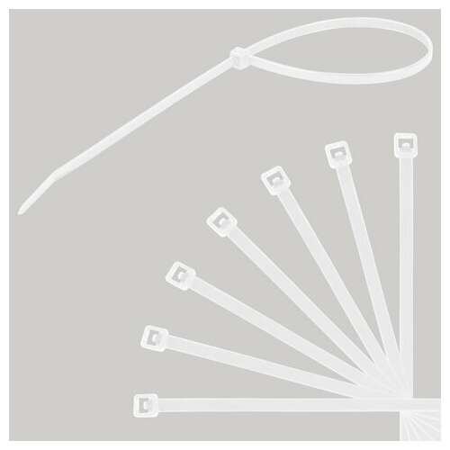 Стяжка (хомут) нейлоновая сверхпрочная power lock, 3,6x300 мм, комплект 100 шт., белая, sonnen, 607923  Стяжка (хомут) нейлоновая сверхпрочная power lock, 3,6x300 мм, комплект 100 шт., белая, sonnen, 607923 | Хомуты (стяжки)