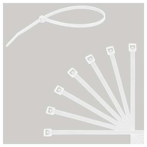  Стяжка (хомут) нейлоновая сверхпрочная power lock, 3,6х200 мм, комплект 100 шт., белая, sonnen, 607921 | Хомуты (стяжки)