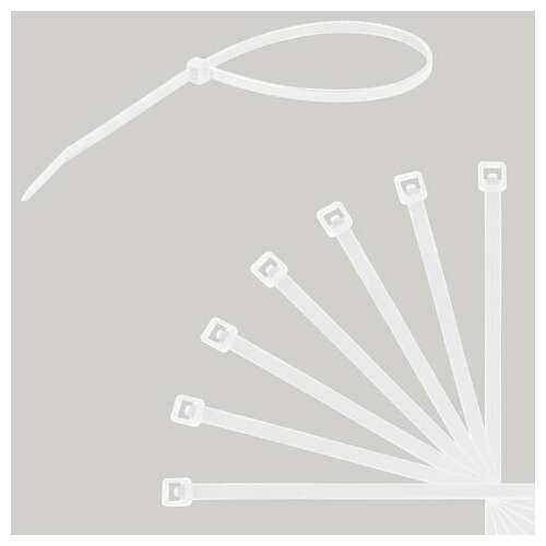  Стяжка (хомут) нейлоновая сверхпрочная power lock, 3,6x250 мм, комплект 100 шт., белая, sonnen, 607922 | Хомуты (стяжки)