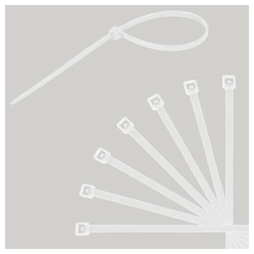  Стяжки (хомуты) нейлоновые сверхпрочные набор 150 шт. (2,5х100/150 мм; 3,6х200 мм), белые, sonnen, 607927 | Хомуты (стяжки)