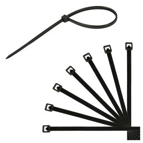  Стяжки (хомуты) нейлоновые сверхпрочные набор 150 шт. (2,5х100/150 мм; 3,6х200 мм), черные, sonnen, 607924 | Хомуты (стяжки)