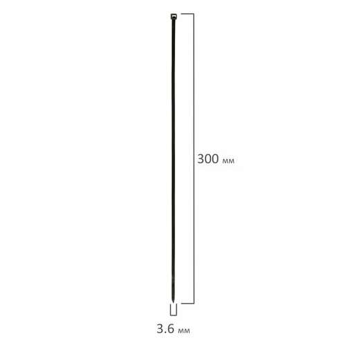  Стяжка (хомут) нейлоновая сверхпрочная power lock, 3,6x300 мм, комплект 100 шт., черная, sonnen, 607917 | Хомуты (стяжки)