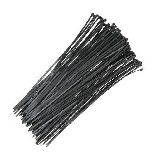  Хомуты (стяжки) нейлоновые, 3,6 мм х 200 мм, комплект 100 шт., черные, европодвес, 57-0201 | Хомуты (стяжки)
