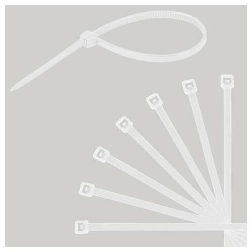  Стяжки (хомуты) нейлоновые сверхпрочные набор 150 шт. (2,5х100/150 мм; 3,6х200 мм), белые, sonnen, 607927 | Хомуты (стяжки)