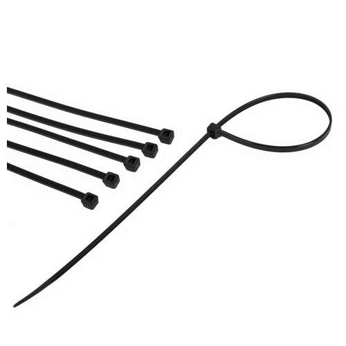  Хомуты (стяжки), нейлоновые, 3,6 мм х 300 мм, комплект 100 шт., черные, европодвес, 57-0301 | Хомуты (стяжки)