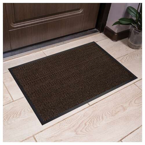  Коврик входной износостойкий влаговпитывающий 60х90 см, толщина 8 мм, тафтинг, коричневый, laima expert, 606884 | Коврики входные грязезащитные