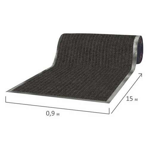  Коврик дорожка ворсовый влаго-грязезащита 0,9х15 м, толщина 7 мм, черный, в рулоне, laima, 602880 | Коврики входные грязезащитные
