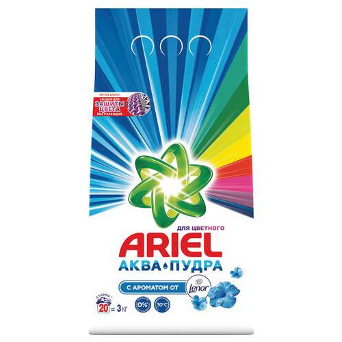  Стиральный порошок-автомат 3 кг, ariel (ариэль) "ленор эффект" | Стиральные порошки