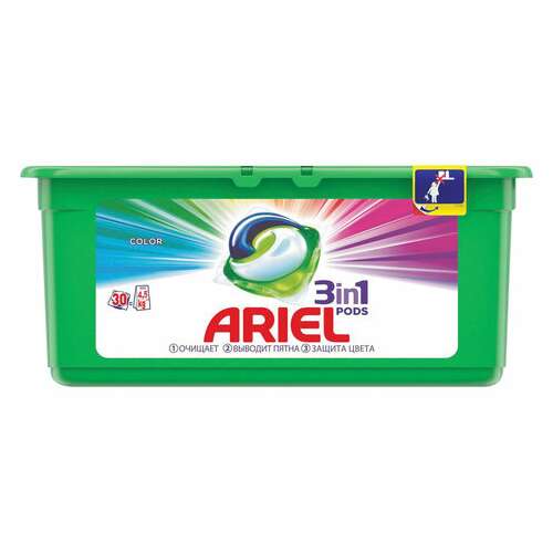  Капсулы для стирки белья 30 шт. по 27 г ariel (ариэль) color, 1001920 | Стиральные порошки