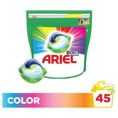  Капсулы для стирки белья 45 шт. ariel (ариэль) "color", 8001841456089 | Стиральные порошки
