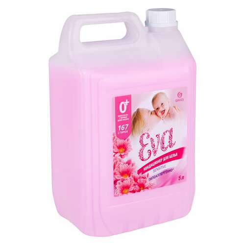  Кондиционер-ополаскиватель для белья 5 л grass "eva" sensitive, концентрированный, 125376 | Кондиционеры для белья