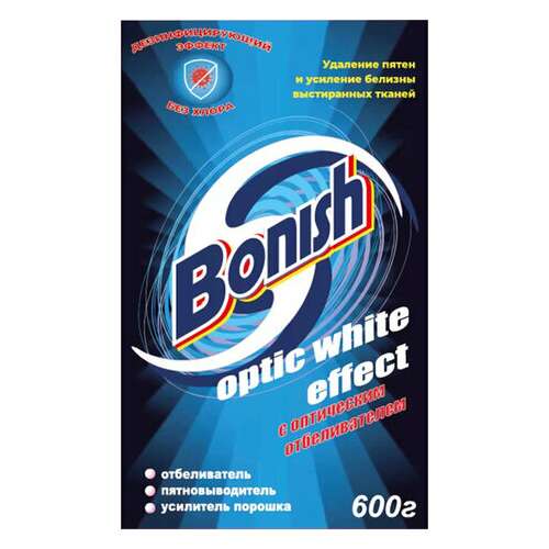  Средство для удаления пятен 600 г, bonish (бониш) "optic white effect", без хлора | Средства для отбеливания и удаления пятен