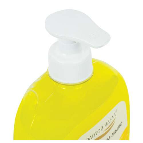  Мыло-крем жидкое 500 г золотой идеал "лимон", с антибактериальным эффектом, дозатор, 606786 | Мыло жидкое