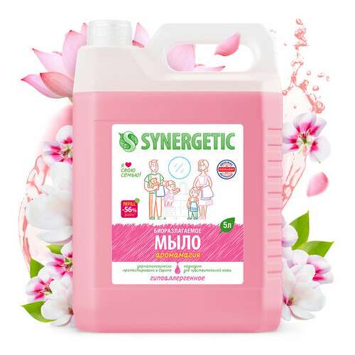 Мыло жидкое 5 л synergetic, "аромамагия" гипоаллергенное, биоразлагаемое, эко, 105504  Мыло жидкое 5 л synergetic, "аромамагия" гипоаллергенное, биоразлагаемое, эко, 105504 | Мыло жидкое