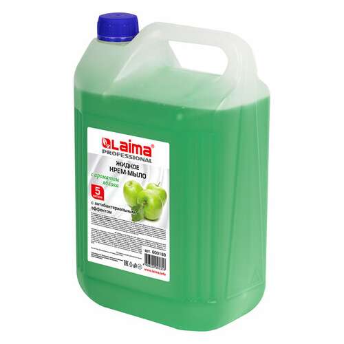  Мыло-крем жидкое 5 л, лайма professional "яблоко", с антибактериальным эффектом, 600189 | Мыло жидкое