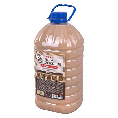  Мыло жидкое 5 л unicare "хозяйственное", пэт, uc502004 | Мыло хозяйственное