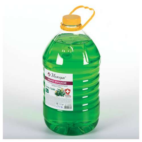  Мыло жидкое с антибактериальным эффектом 5 л мелодия "семь трав", пэт, 606986 | Мыло жидкое